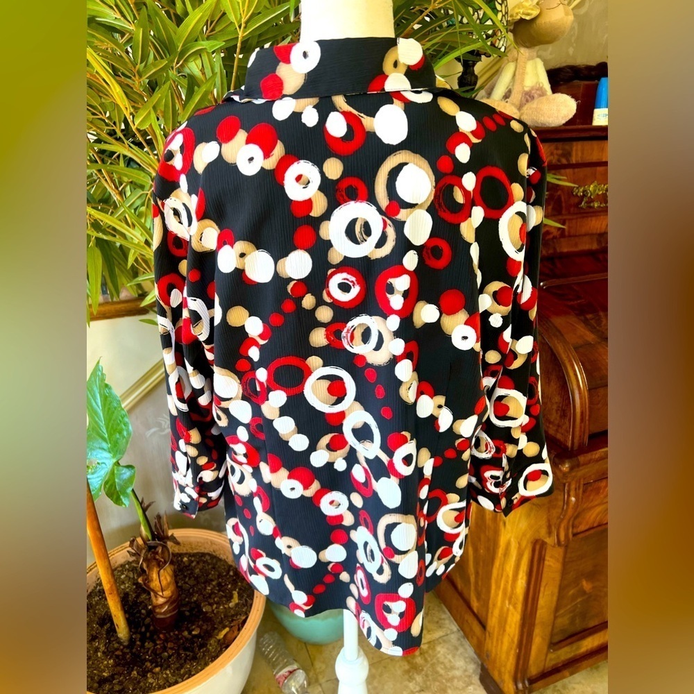 Elementz ladies 34 sleeve blouse button-down NWOT extra large - Picture 15 of 16